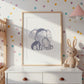 Poster Mama Elefant und Baby A4 & A3