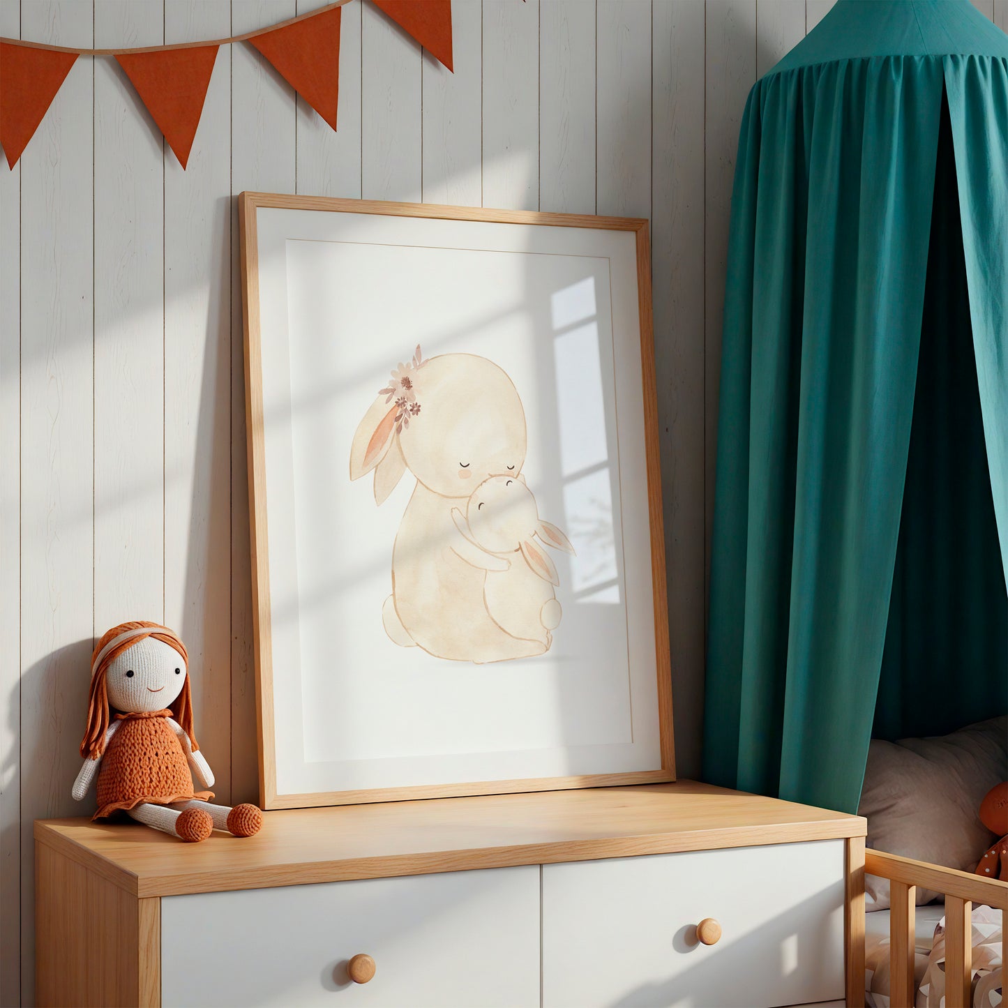 Poster Mama Hase und Baby A4 & A3