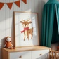 Weihnachtsposter Reh mit Schal A3, A4 & A5