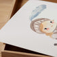 Poster Kinderzimmer Ritterin A3 & A4 zeigt eine niedliche Ritterin, ideal als Kinderzimmerdeko. Gedruckt auf stabilem 300g Naturpapier, in Größen A4 und A3 erhältlich.