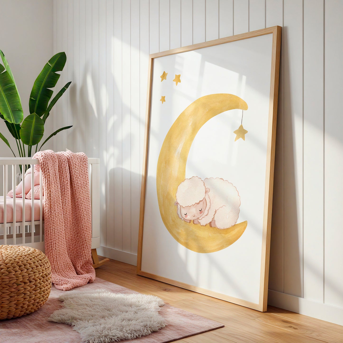 Poster Schaf auf dem Mond A4 & A3