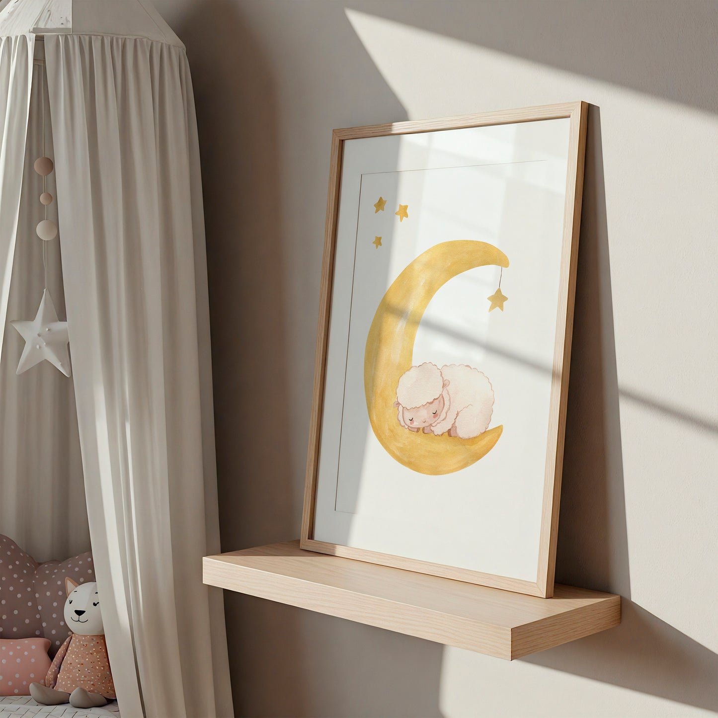 Poster Schaf auf dem Mond A4 & A3