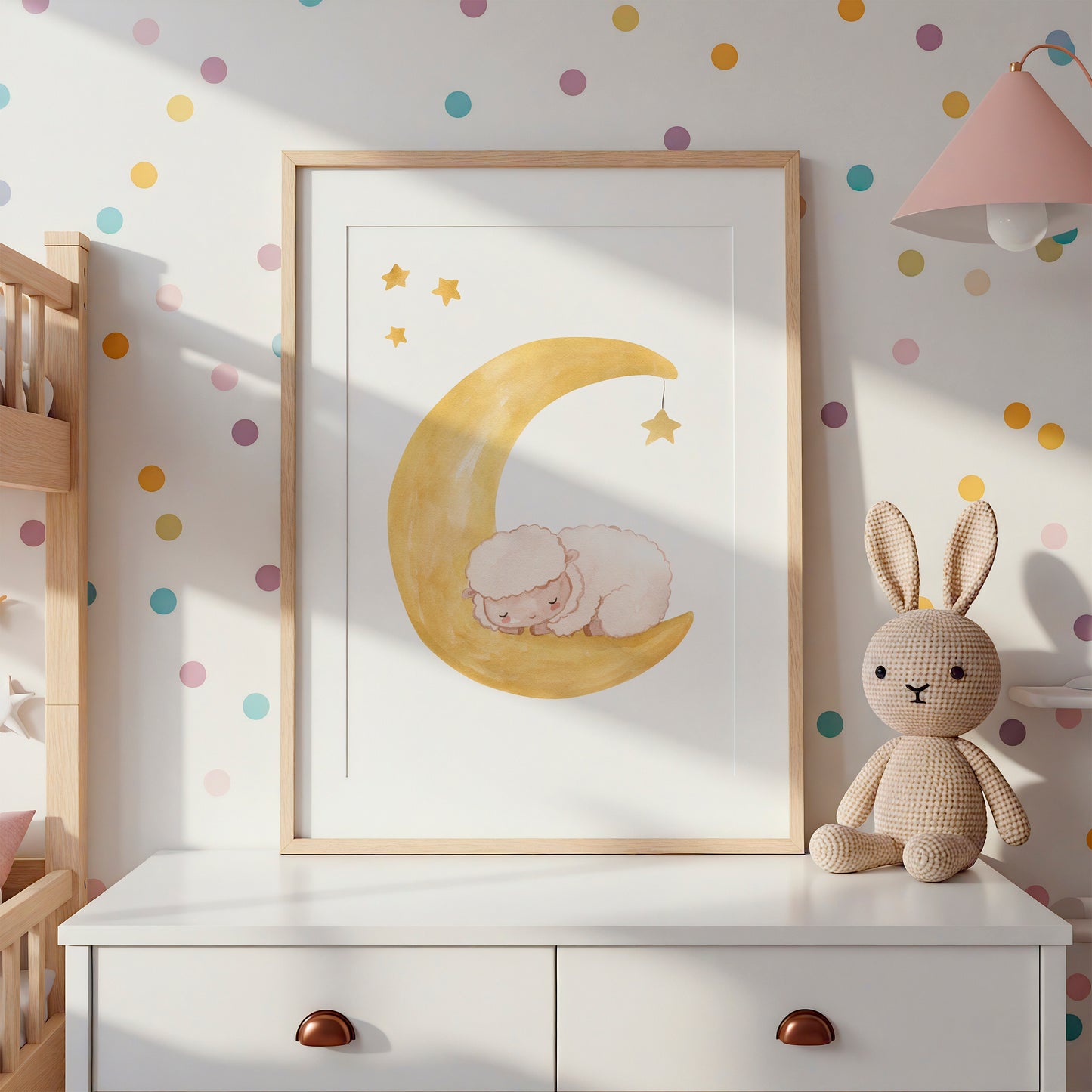 Poster Schaf auf dem Mond A4 & A3