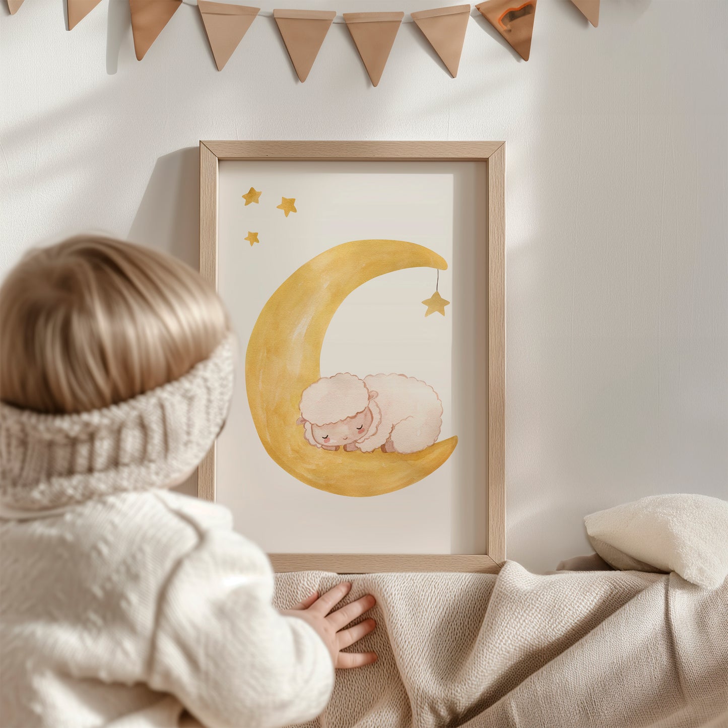 Poster Schaf auf dem Mond A4 & A3