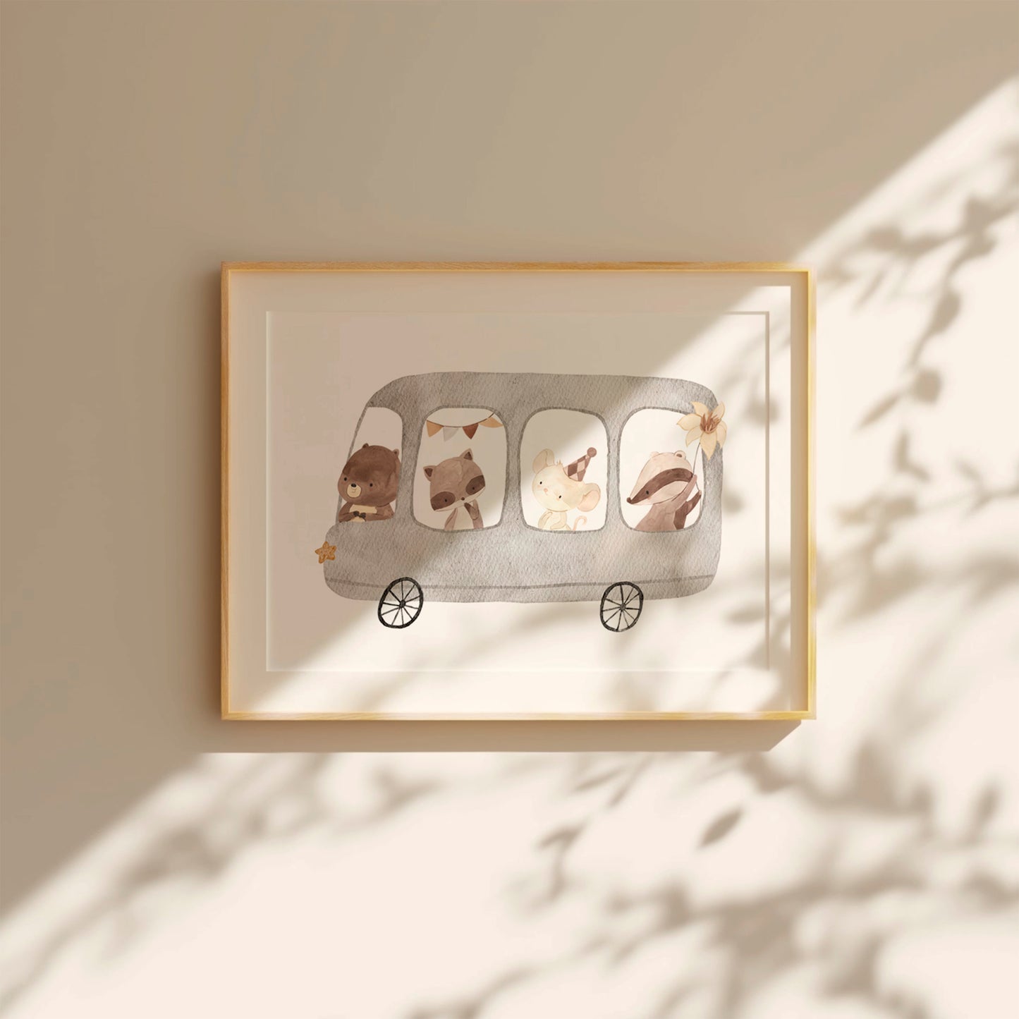 Poster Reisebus Waldtiere A4 & A3
