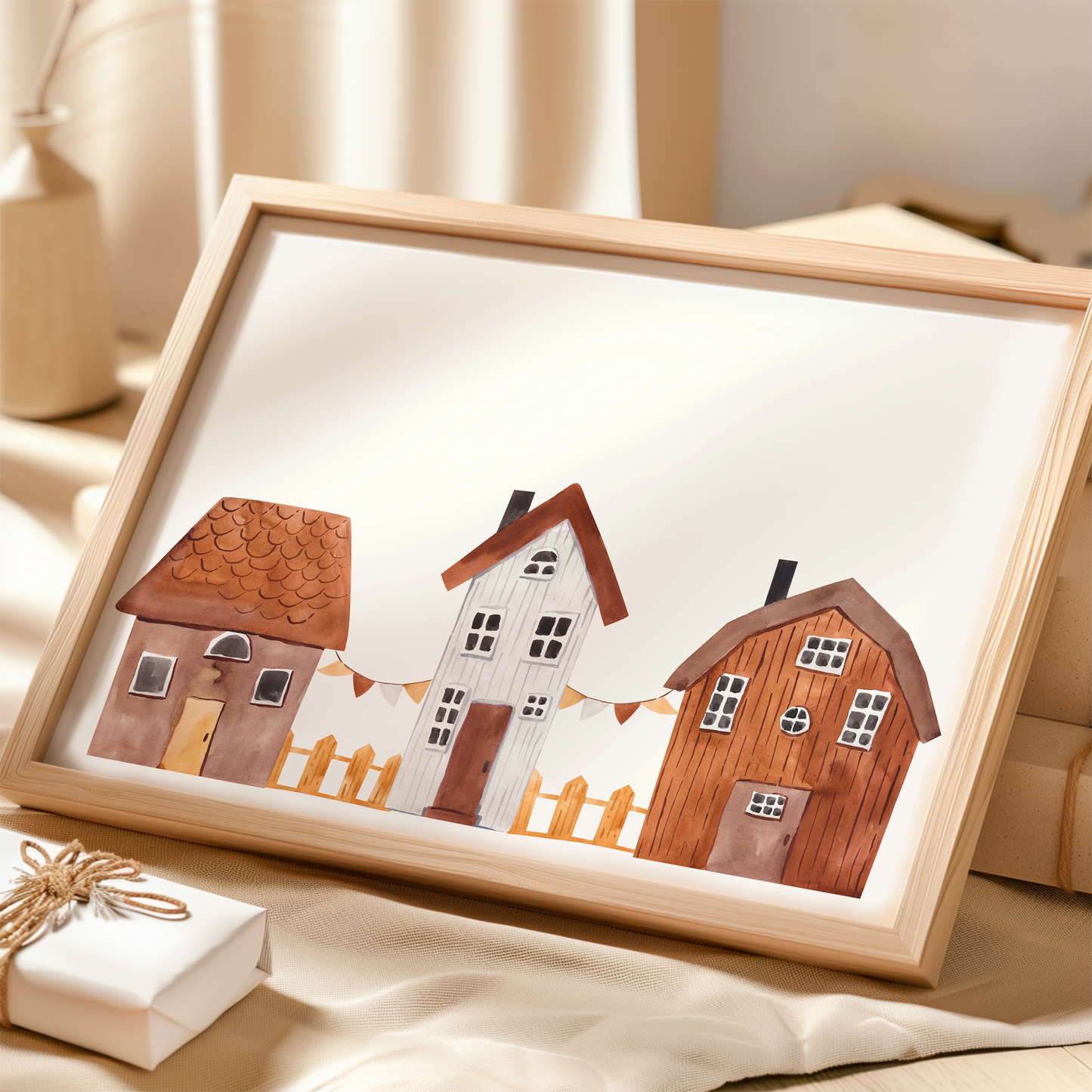 Poster Schwedenhäuser und Fahnen A4 & A3