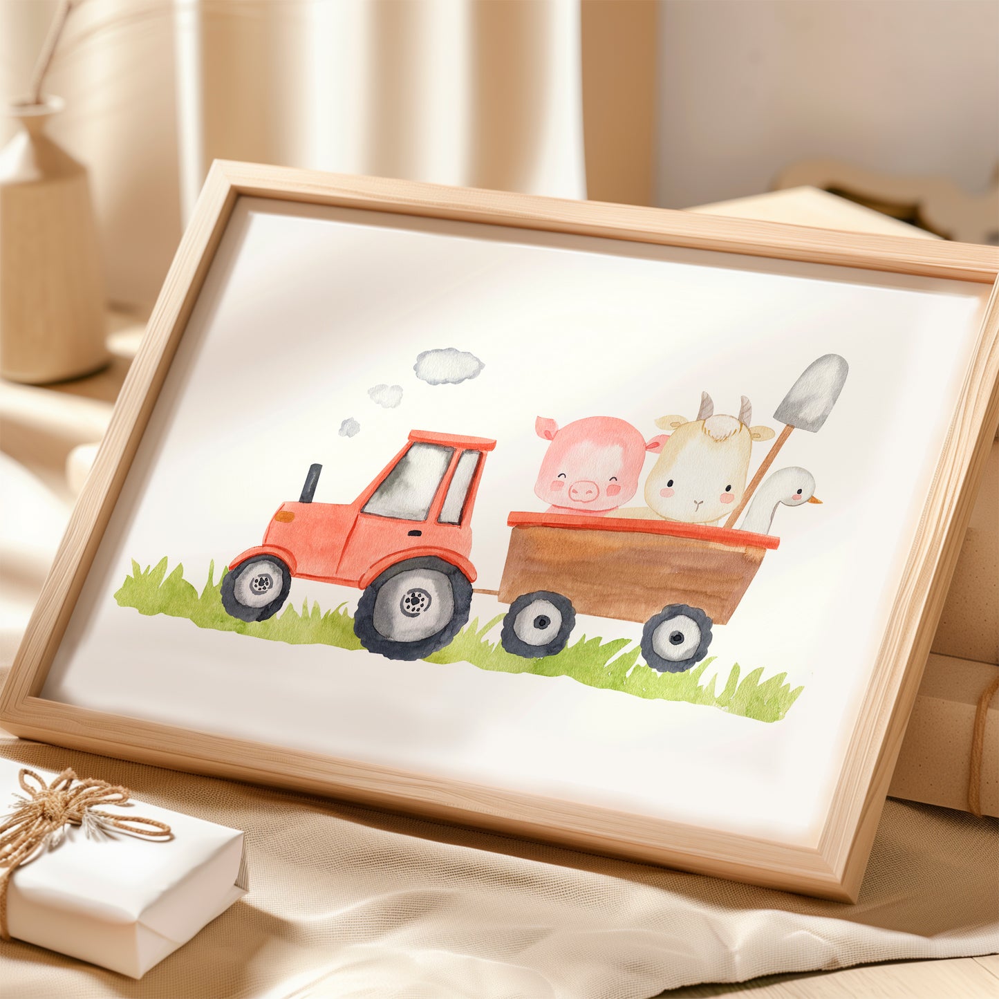 Poster Bauernhof: Traktor und Tiere A3 & A4