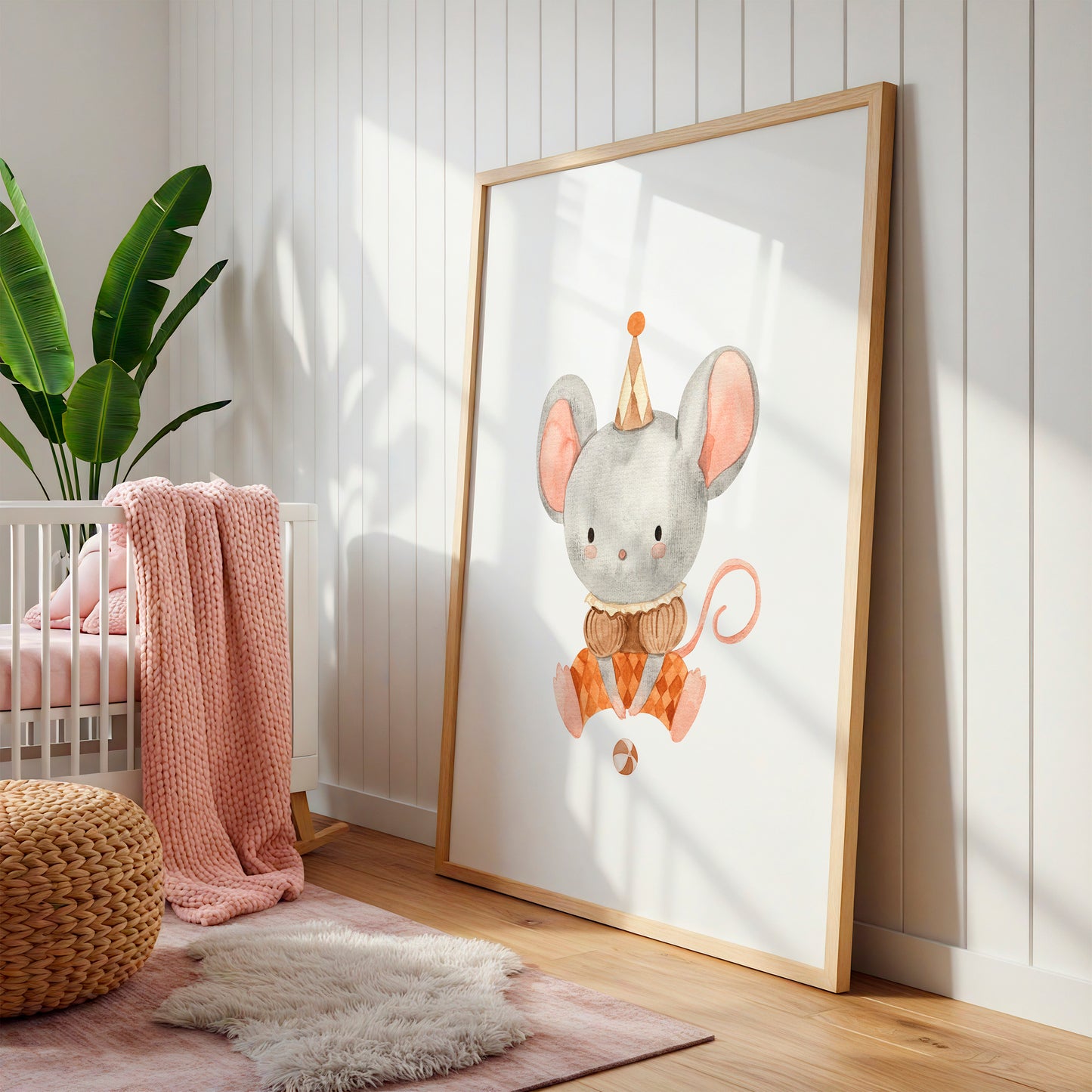 Poster Maus mit Ball A4 & A3