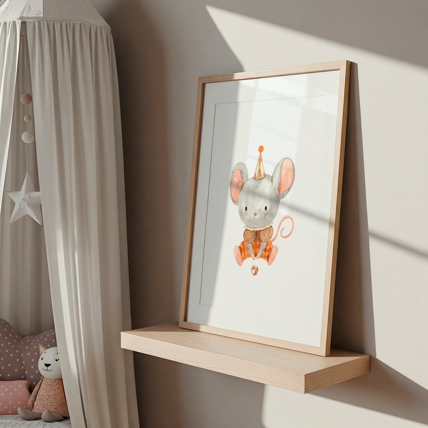 Poster Maus mit Ball A4 & A3