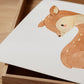 Poster Reh Wald A4 & A3, ein handgemaltes Aquarell Reh auf hochwertigem, mattem 300g Naturpapier, ideal für Kinderzimmerdeko.
