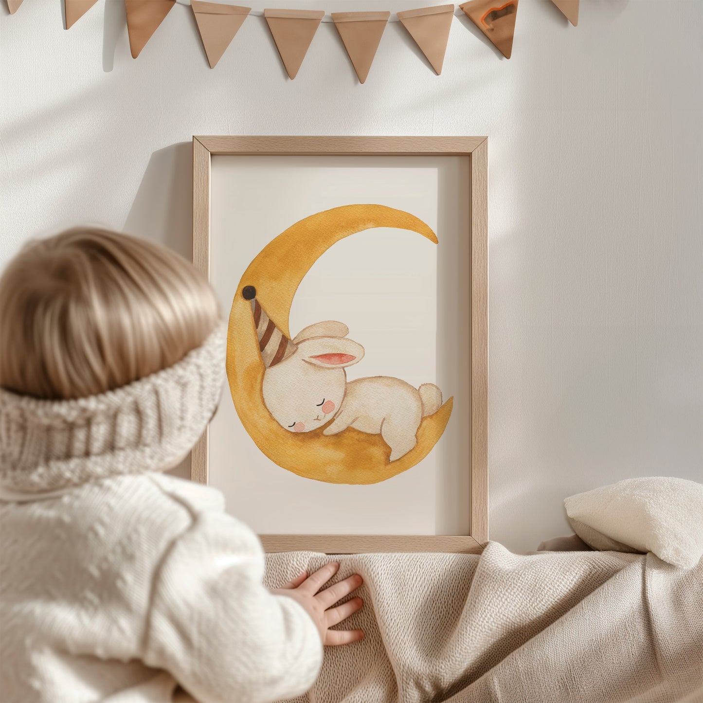 Poster Hase auf dem Mond A4 & A3