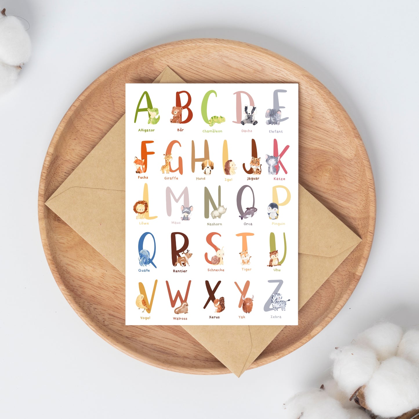Karte ABC der Tiere A6