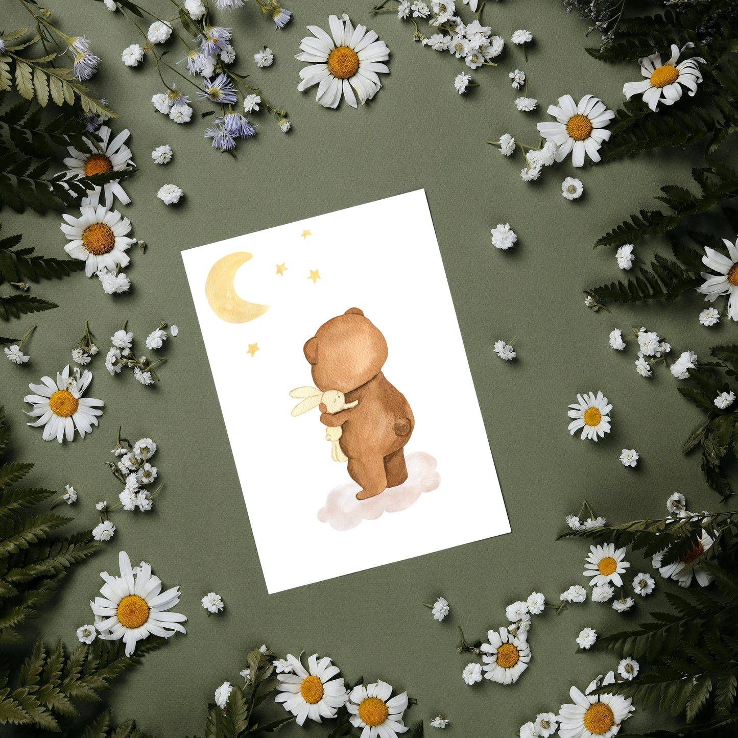 Karte Kleiner Bär & Kuscheltier auf Wolke A6