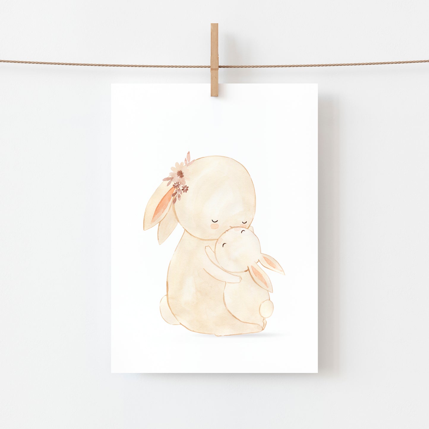 Karte Mama Hase und Baby A6