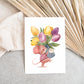 Karte Maus mit Tulpen A6