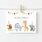 Karte Kindergeburtstag Tierparade A6 mit niedlichen Tiermotiven, ideal für Geburtstagsgrüße oder als Einladungen. Auf hochwertigem, stabilem Naturpapier gedruckt.