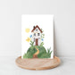 Postkarte Karte Traumhaus A6, Aquarell-Bild, Haus auf einem grünen Hügel. Gedruckt auf hochwertigem, mattem Naturpapier, ideal für Einweihungsfeiern.