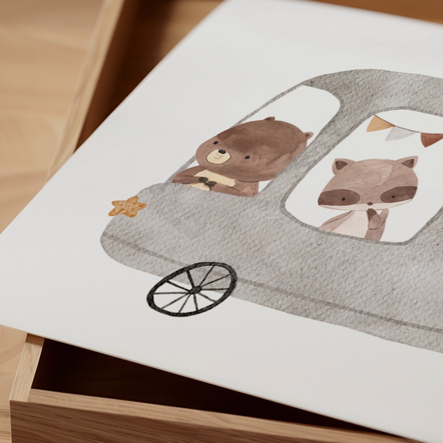Poster Reisebus Waldtiere A4 & A3