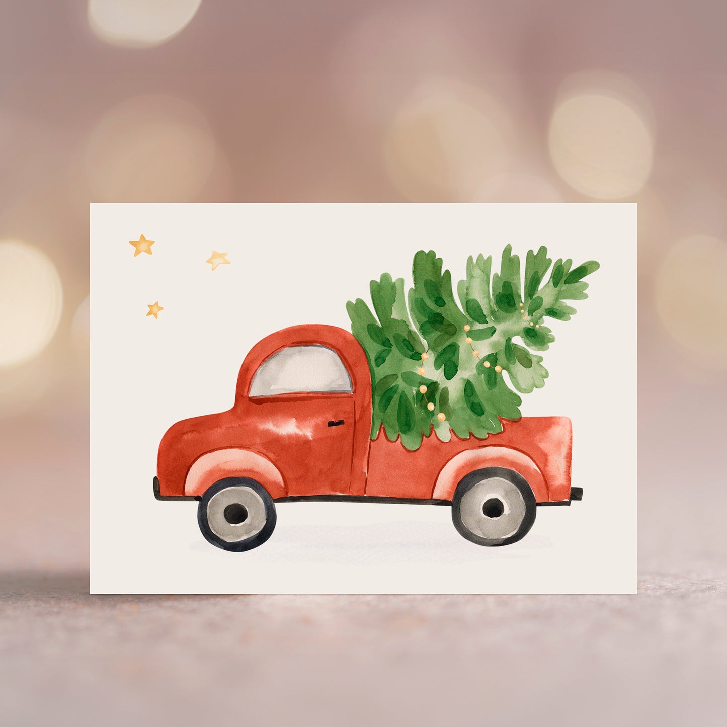 Weihnachtskarte Auto & Weihnachtsbaum A6