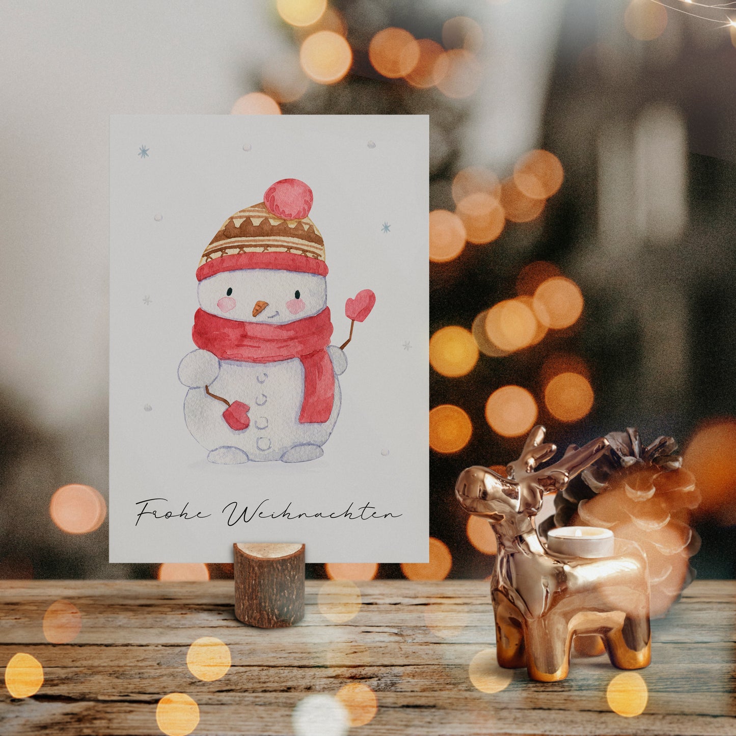 Weihnachtskarte Schneemann Frohe Weihnachten A6