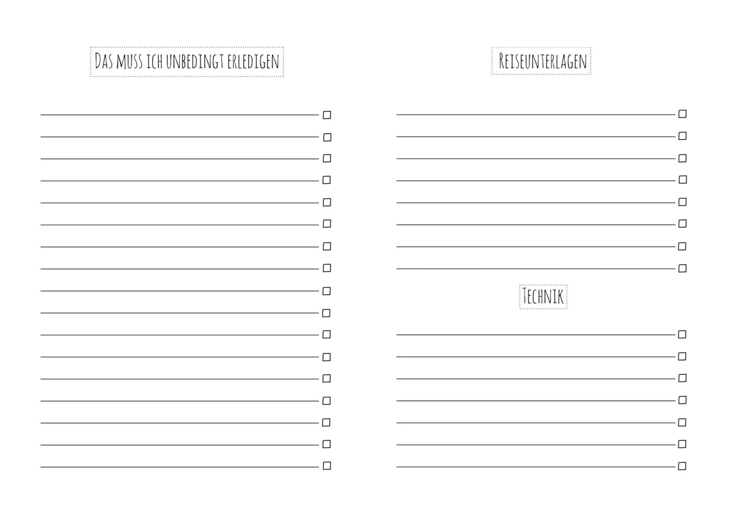 Reisetagebuch A5 Softcover: Liste von Aufgaben und Linien, ideal zum Planen, Notieren und Erinnern, mit Packlisten, Budgetplaner und freier Gestaltung.