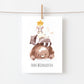 Weihnachtskarte Tierpyramide Frohe Weihnachten A6: Illustration von Tieren, Frohe Weihnachten Schriftzug, hochwertiges 300g Naturpapier, A6-Format, beschreib- und bestempelbare Rückseite.