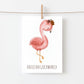 Karte Flamingo Vintage A6 mit niedlichem Flamingo-Motiv, ideal als handgefertigte Geburtstagskarte für Kinder auf hochwertigem, stabilem Naturpapier.