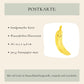 Karte Banane A6: Hochwertige Postkarte mit niedlicher Bananen-Illustration, ideal für Sommergrüße oder als Dekoration. Gedruckt auf stabilem, mattem Naturpapier.