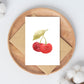 Postkarten-Set Früchte 6 Karten A6 mit frechen Fruchtmotiven, gedruckt auf hochwertigem 300g Naturpapier, ideal für Grüße oder Dekoration. Größe A6, ohne Umschlag.