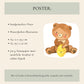 Namensposter personalisiert im 3er Set: Bären und Bienen A3 & A4