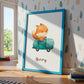 Geburtsposter Fuchs & Auto personalisiert A3 & A4