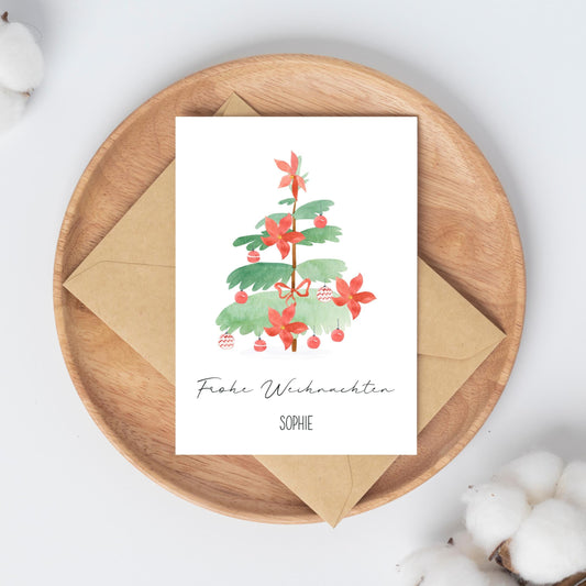 Personalisierte Weihnachtskarte Weihnachtsbaum A6