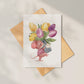 Karte Maus mit Tulpen A6