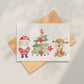 Weihnachtskarte Weihnachtsmann & Rentier A6