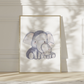 Poster Mama Elefant und Baby A4 & A3