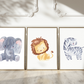 Posterset Safari: Löwe Elefant Zebra Affe Hippo Giraffe A3 & A4