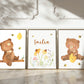 Namensposter personalisiert im 3er Set: Bären und Bienen A3 & A4